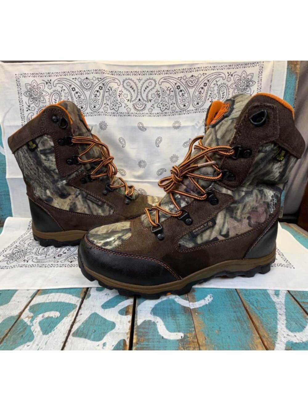 Rocky RAM Kids Camo Hunting Boots Size 6 Waterproof 800G 3M Thinsulate Insulated